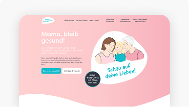 Startseite von Mamableibgesund zur Brustkrebsvorsorge und Frueherkennung